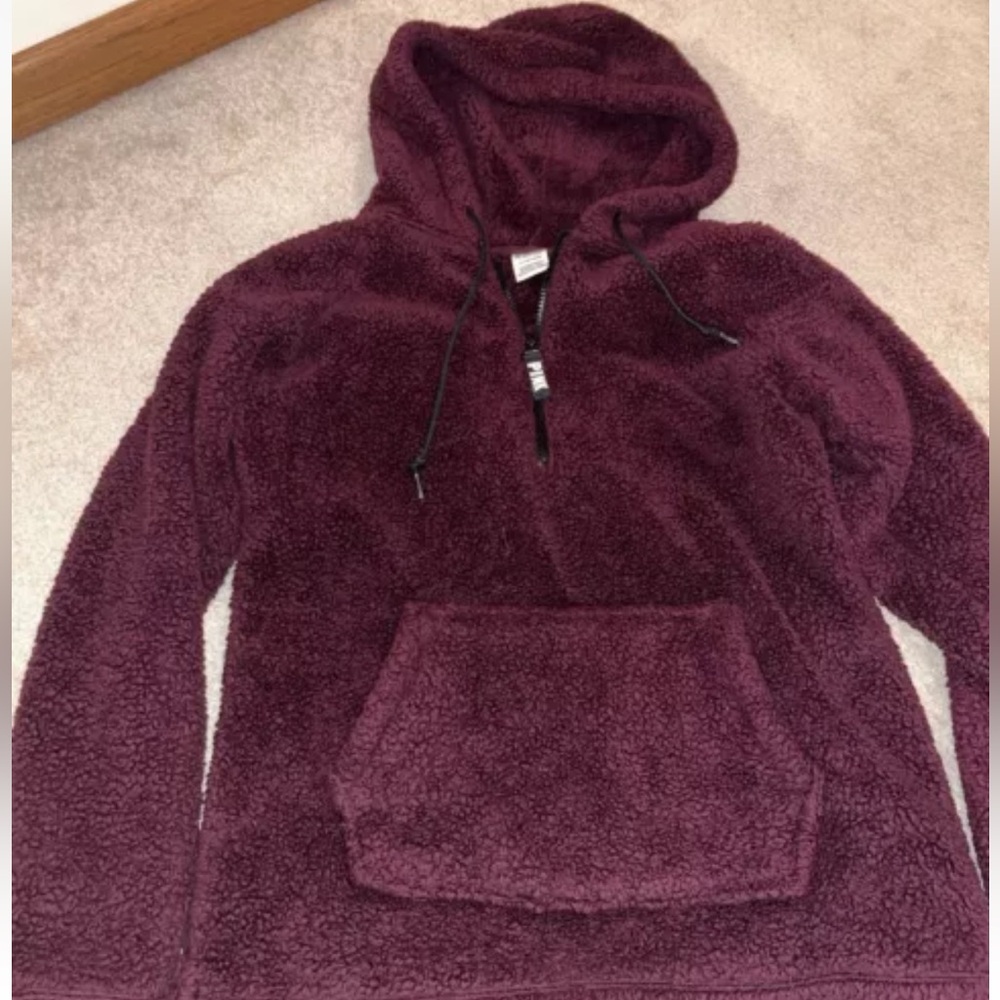 Victoria’s Secret PINK 1/4 Zip Fleece Pullover- Size Small